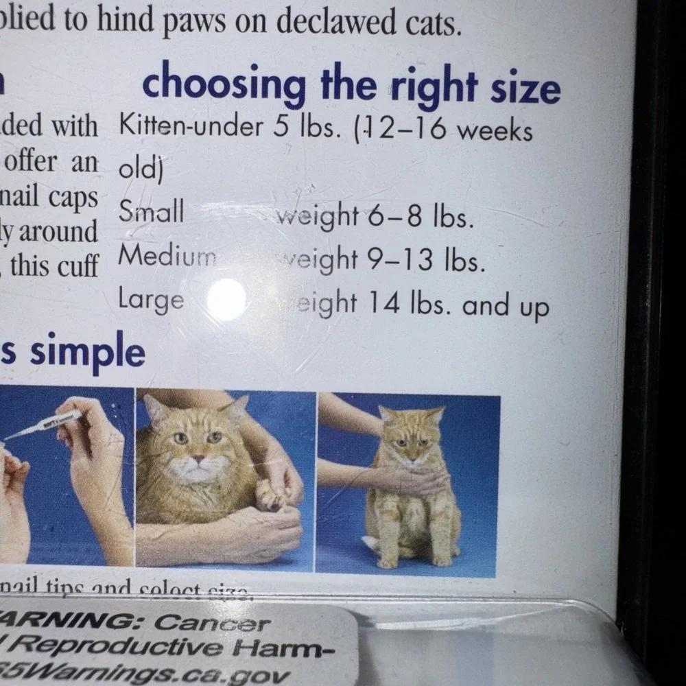 Soft Claws Nail Caps & Adhesive (40) for Cats Small (6-8lbs) RED New NO Scratch